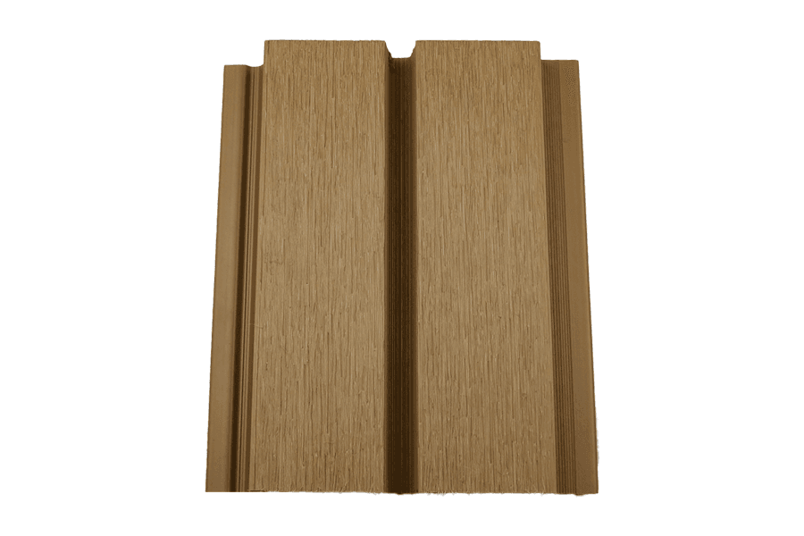 Revêtement de façade en WPC coextrudé, 33 mm (S) x 140 mm (L / largeur de couverture) x 390 cm (longueur), CEDAR, surface : brossé mat (série WE56)